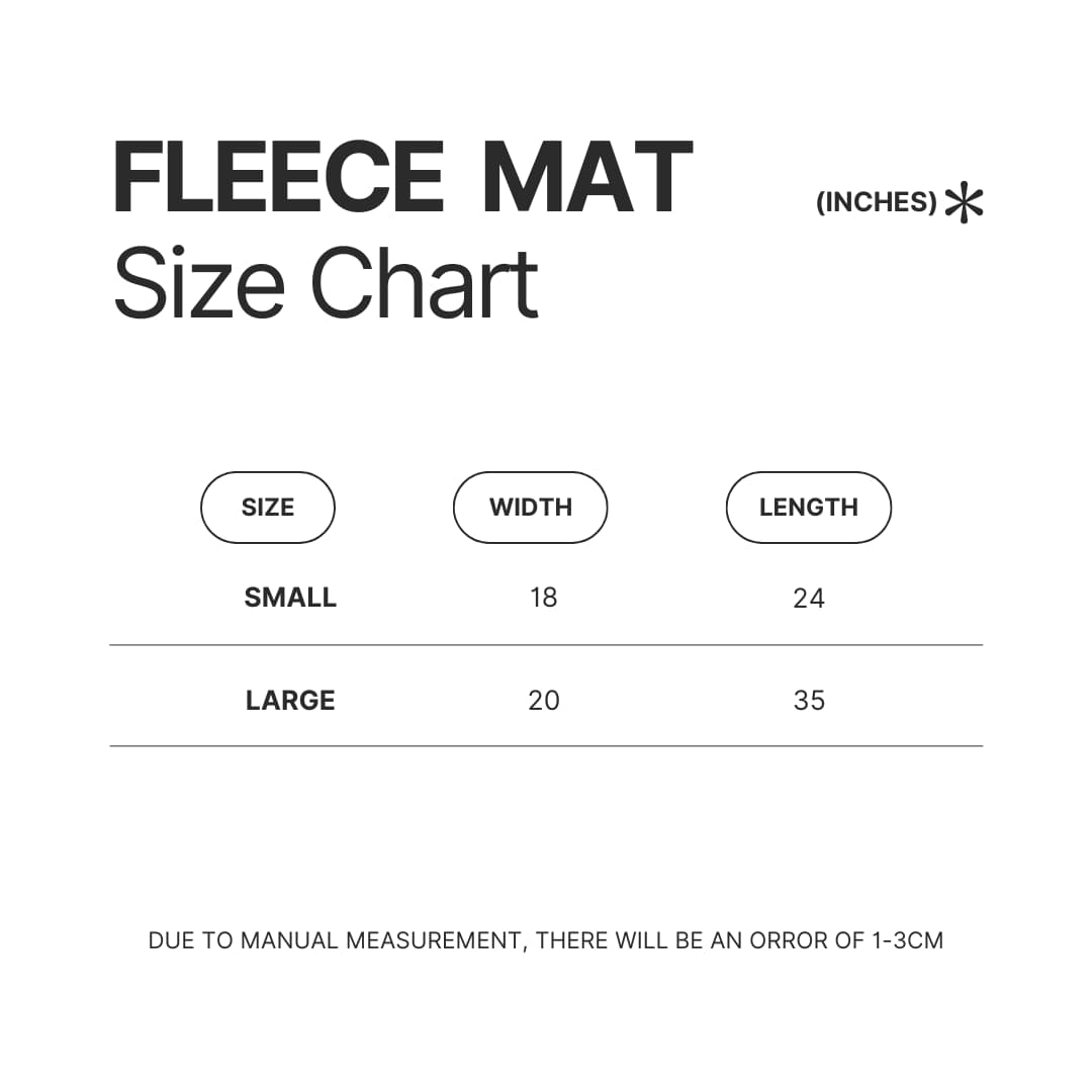 Fleece Mat Size Chart - Demon Slayer AU Store