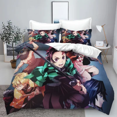 Kimetsu no Yaiba Duvet Cover Set Printed Cartoon Bedding Set