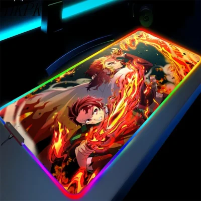 Demon Slayer Rengoku Tanjiro RGB Mouse Pad