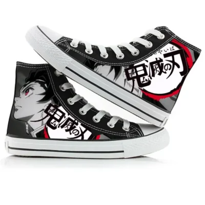 Demon Slayer Dark Flame High Top Canvas