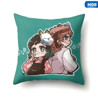 Demon Slayer Chibi Art Throw Pillow