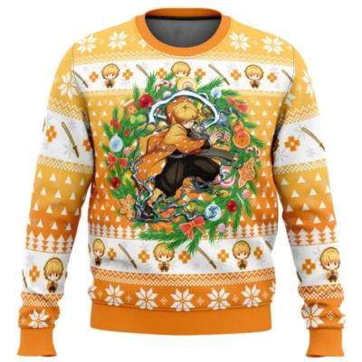 Demon Slayer Zenitsu Agatsuma Ugly Christmas Sweater