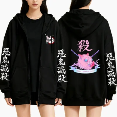 Demon Slayer Inosuke Graphic Zipper Hoodie