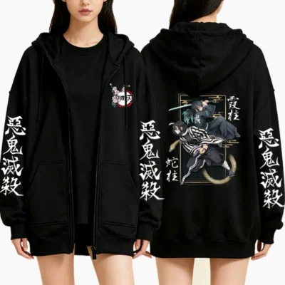 Demon Slayer Cartoon Casual Fashion Zipper Hoodie