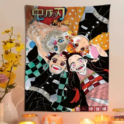 Demon Slayer Main Characters Wall Hanging Tapestry