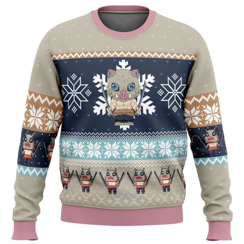 Demon Slayer Inosuke Hashibira Ugly Christmas Sweater