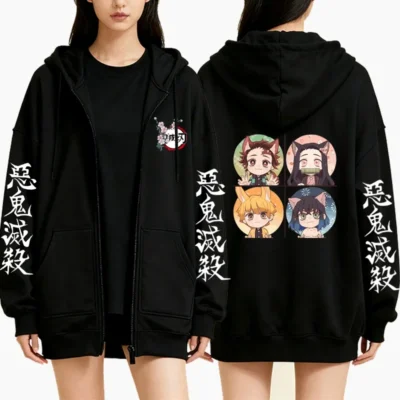 Demon Slayer Four Characters Zipper Hoodie