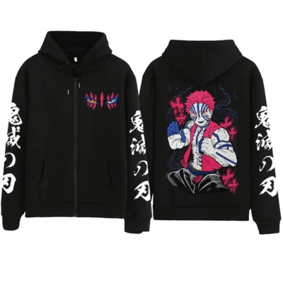 Demon Slayer Most Favorite Character Akaza Zipper Hoodie