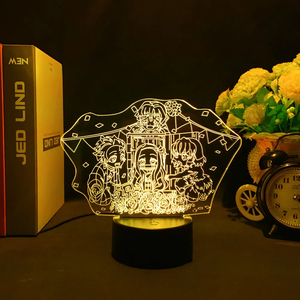 Demon Slayer Four Characters LED Lamp