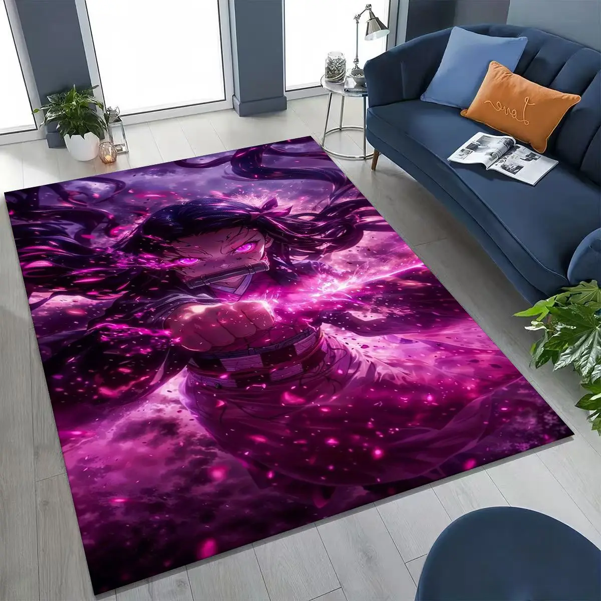 Demon Slayer Flame Pattern Rug