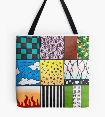 Demon Slayer Pattern Squares Tote Bag