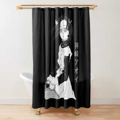 Buterfly In Head Demon Movie Slayer Kimetsu Anime Shower Curtain